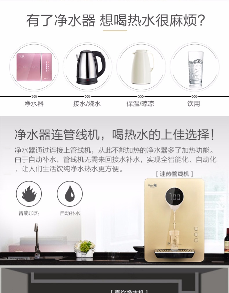 máy lọc nước uống trực tiếp Haier máy đường ống hộ gia đình uống thẳng máy nước treo tường siêu mỏng thông minh tốc độ không đường mật nóng máy tính để bàn nóng và lạnh loại lọc nước aqua