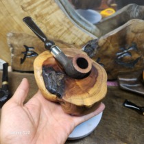 Hand-made high-end lightning strike jujube wood unit pipe rack solid wood pipe display pipe rack bracket pipe seat
