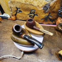 Handmade portable golden nanmu ebony unit pipe rack water drop-shaped universal straight curved pipe pipe display bracket seat