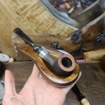 Purely handmade high-end conformable golden nanmu ebony unit pipe rack universal straight curved pipe pipe display bracket