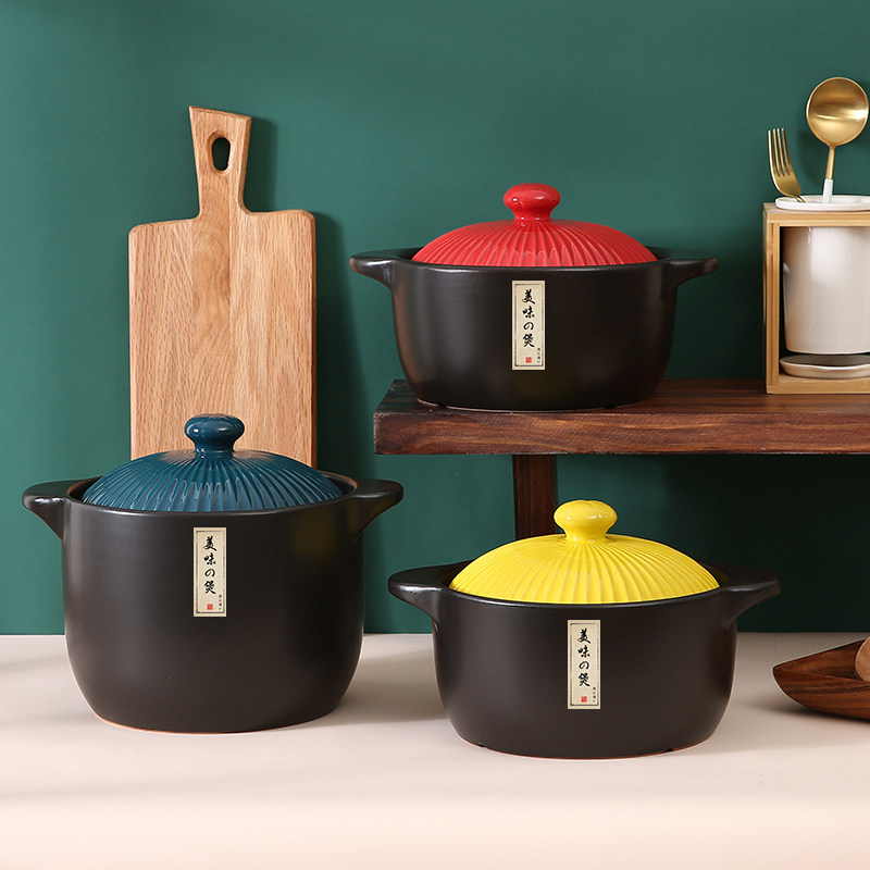 Casserole Saucepan Soup Domestic Gas Saucepan High Temperature Resistant Ceramic Saucepan Rice Small Sand Pan Gas Cooker Special Tile Soup Pot