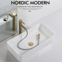 Slender strip table basin square ceramic wash basin bathroom home balcony washbasin narrow length type 300 wide 30