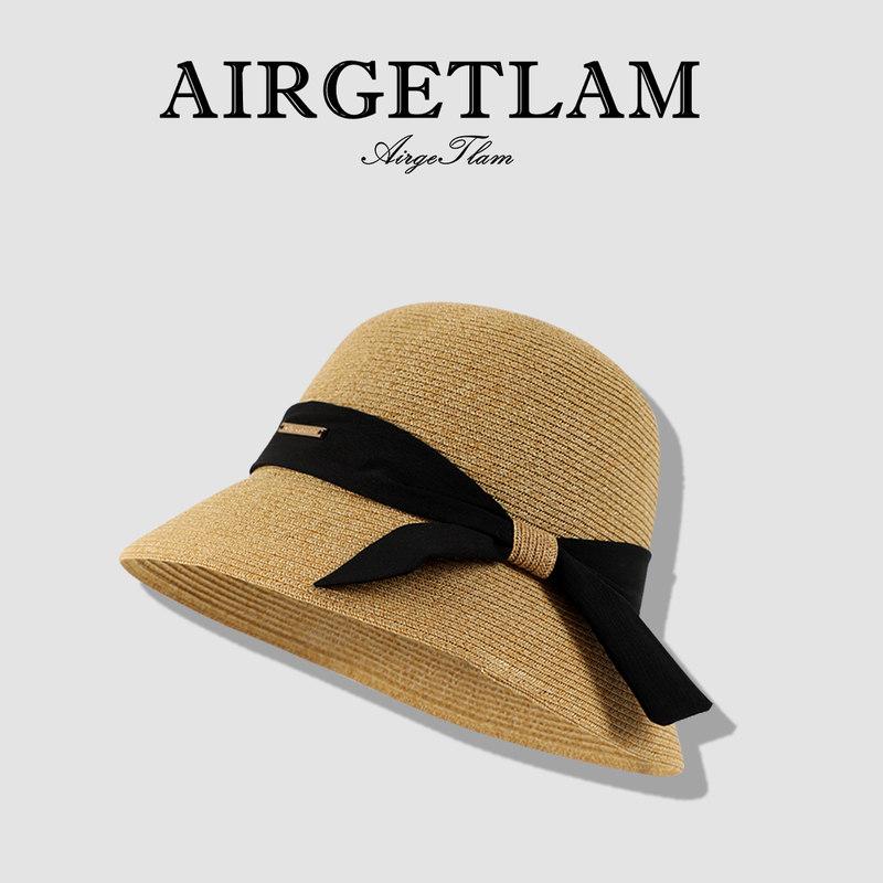 Airgetlam/French Style 2026 New Fisherman Hat Hepburn Style Summer Sun Protection Straw Hat Sun Hat for Women Airgetlam/French Style 2026 New Fisherman Hat Hepburn Style Summer Sun Protection Straw Hat Sun Hat for Women