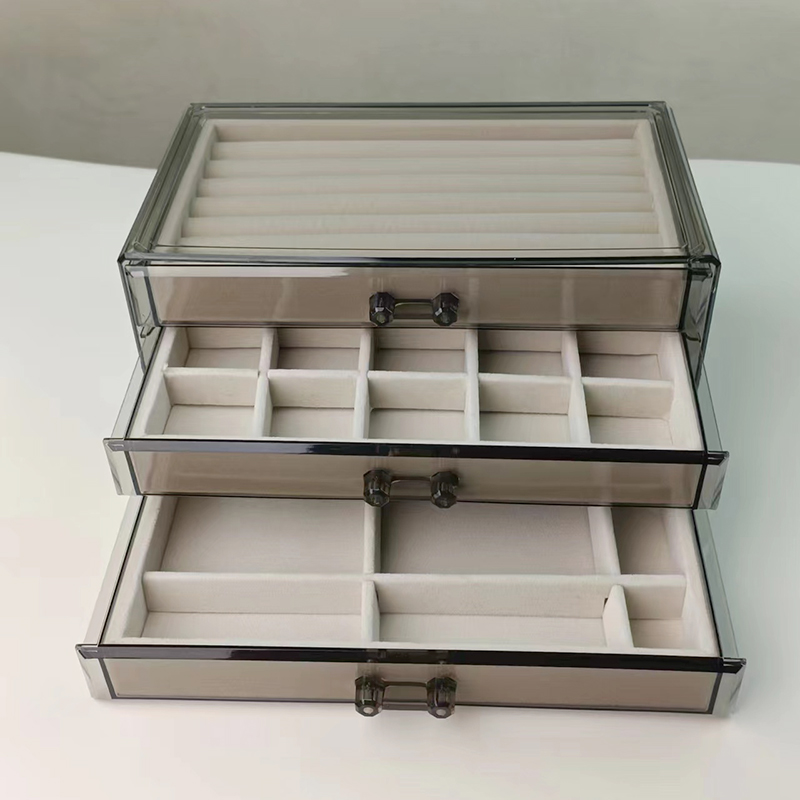 Acrylic multilayer drawer containing box 2023 New earrings ear nail necklace ring anti-oxidation ornament box-Taobao