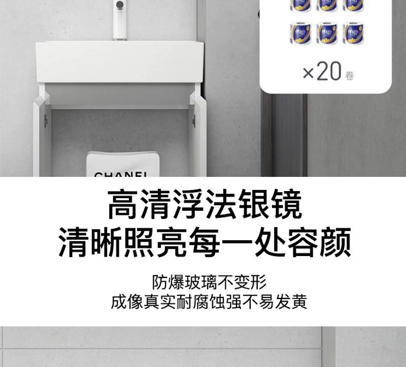 Lỗ tùy chỉnh -Không gian không gian bằng nhôm Tủ gương thông minh Căn hộ nhỏ 40 Tủ lưu trữ Nhà vệ sinh Nhà vệ sinh với tủ treo đèn treo tường