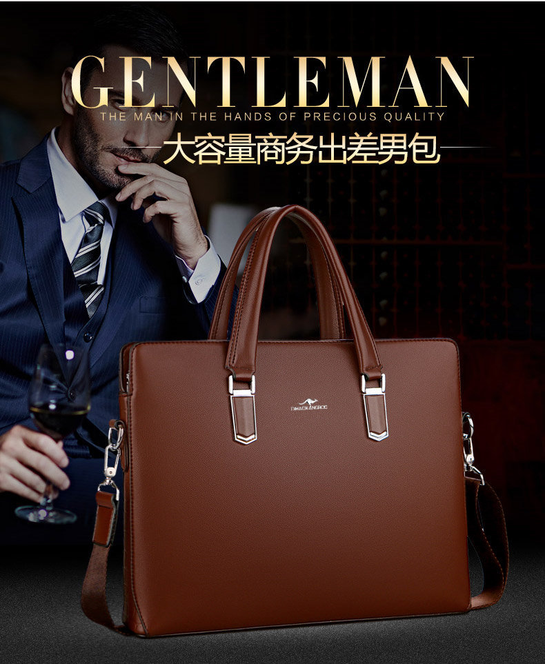 Túi đeo chéo nam Kangaroo Túi tote dành cho nam Kinh doanh mặt cắt ngang Da nam Vali Messenger Túi máy tính Túi đầu Lớp da Túi - Túi của con người ví charles & keith