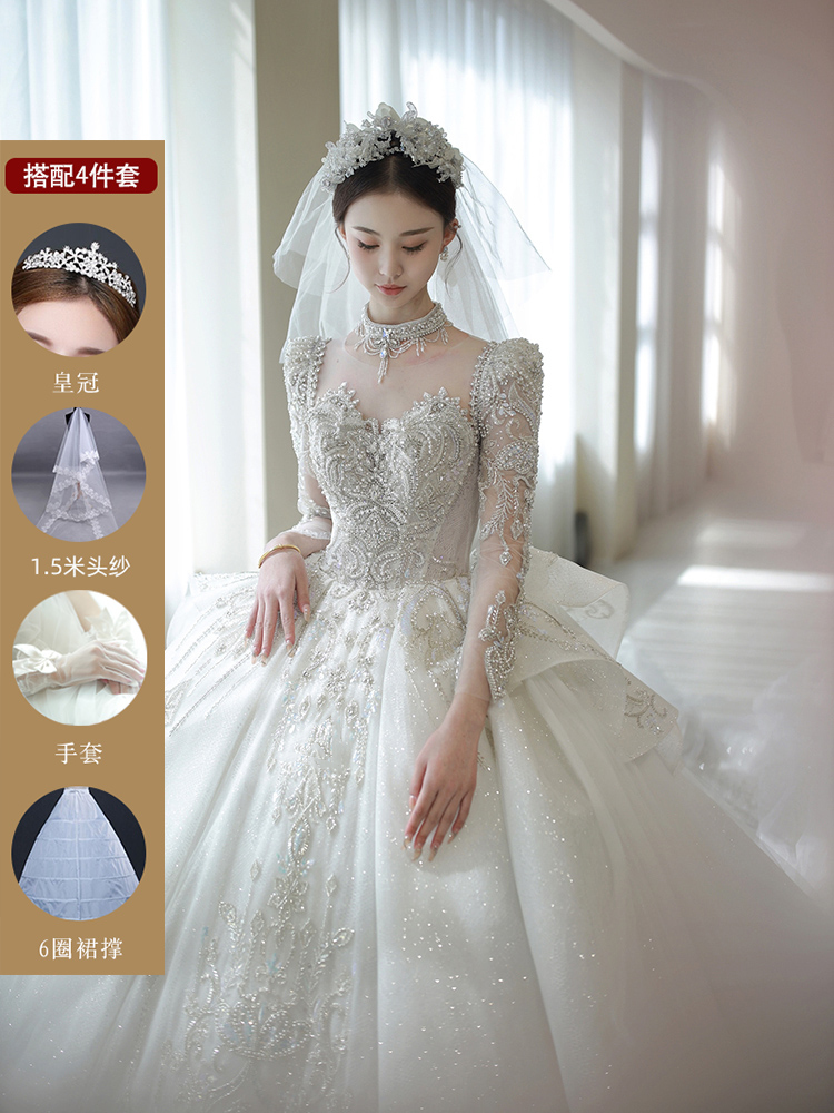  M 100 catties+Long -sleeved wedding dress+4 sets of sets   - $11.16 