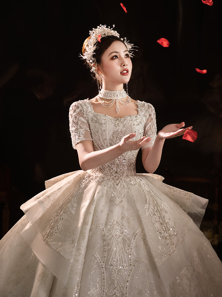  Customized please contact customer service+Qi Di style wedding dress delivery  