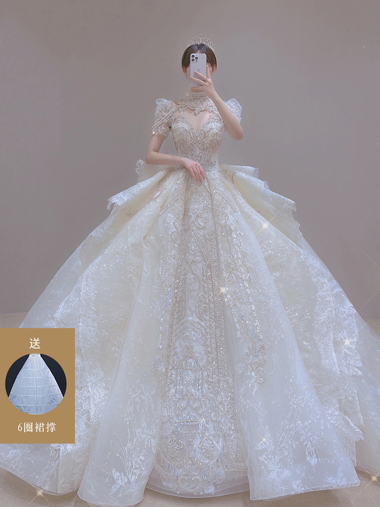  Customized please contact customer service+Qi Di wedding dresses and skirt collar   - $11.16 