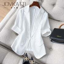 Blazer womens thin section 2021 new Korean cotton and linen small suit OL goddess fan temperament white-collar workplace tooling