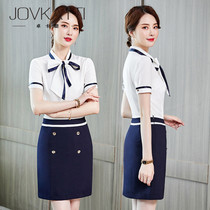 Professional Suit Ladies Summer Short Sleeve Hotel Reception Work Clothes Beauty Salon Jewelry Shop Shirt Dress