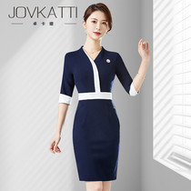 Professional dress female Korean temperament fashion jewelry store front desk sales department work clothes beauty salon commuter tooling