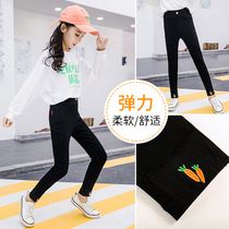 Girl Pants 2021 Spring Autumn Outwear Casual Pants Little Black Pants Pencil Pants Small Feet Elastic CUHK Scout bottom pants Soft