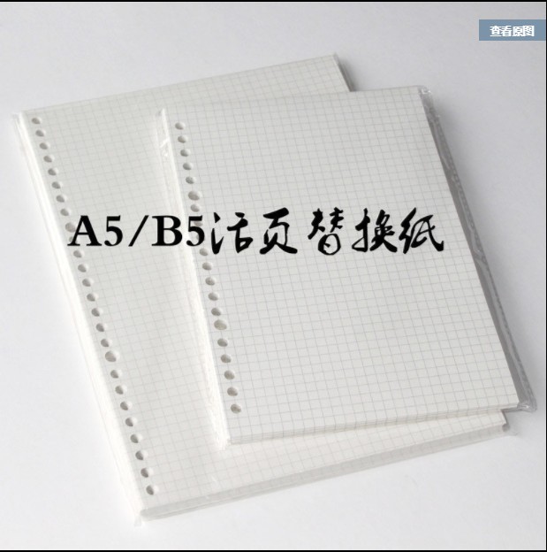 A5 B5 loose-leaf book replacement inside page 26 holes mesh paper 20 holes crossbar blank paper pen note