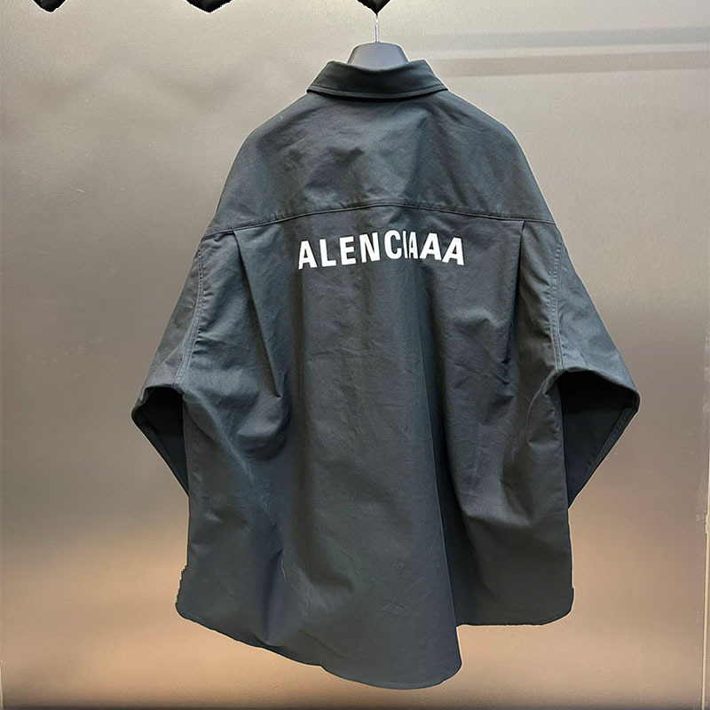 Paris Trendy Brand Shirt Correct Version 2025 Autumn and Winter Versatile Letter Back Jacket Loose Long-Sleeve Shirt Unisex