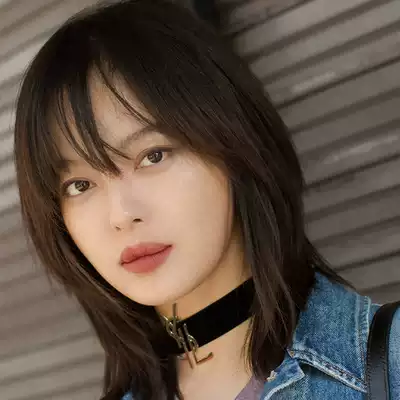 Xin Zhilei same wig female short hair repair face inner buckle female Net red long hair round face collarbone hair natural full head cover