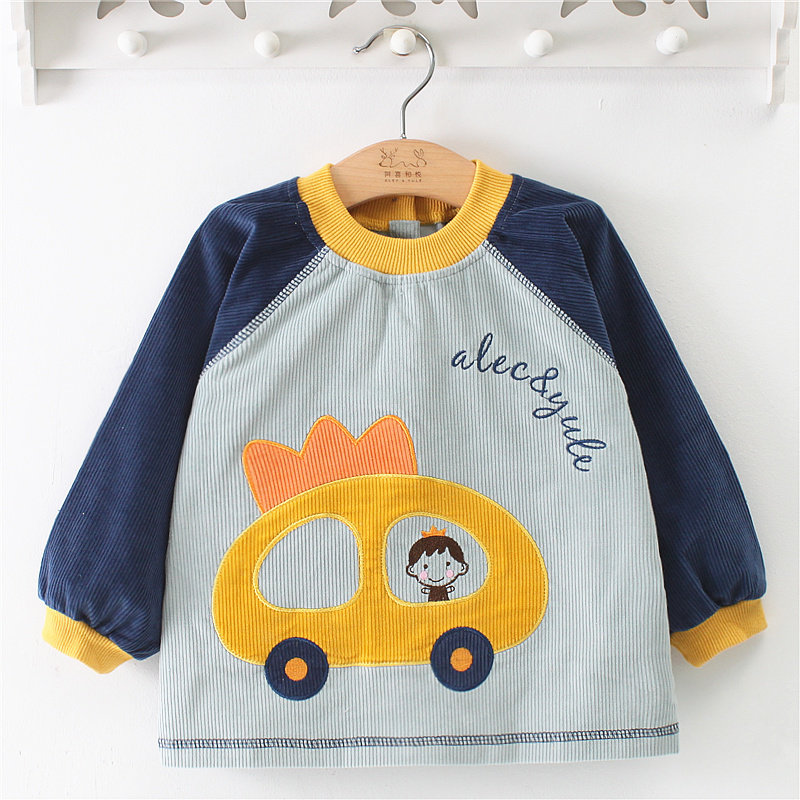 Baby hood Child light Core suede Anti-dress Pineapple Prince Inverted Vest Autumn Winter Baby Pure Cotton Waterproof Eating Apron