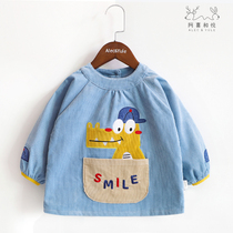 A hi and yue baby overcoat autumn winter corduroy boy eat anti-dressing children waterproof long sleeves protective clothing