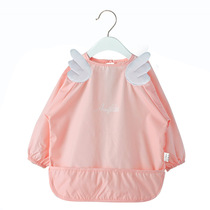Baby waterproof feeding rice jacket angel wing overcoat male and female baby anti-dirty painting clothes childrens kindergarten meal clothes
