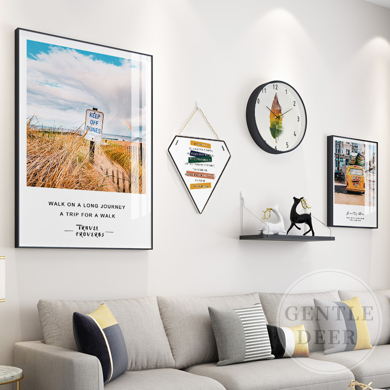 Nordic Living Room Decoration Painting Dining Hall Composition Hanging Painting Modern Minima Creative Sofa Background Wall Hanging Painting Bedroom Mural Painting