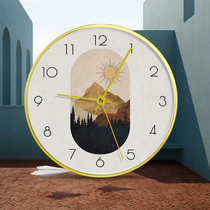 Morandi creative personality fashion wall clock modern simple bedroom living room wall clock home silent clock