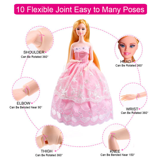 换装时尚娃衣30cm正版娃娃衣服婚纱裙子女孩玩具礼物时装套装比芭