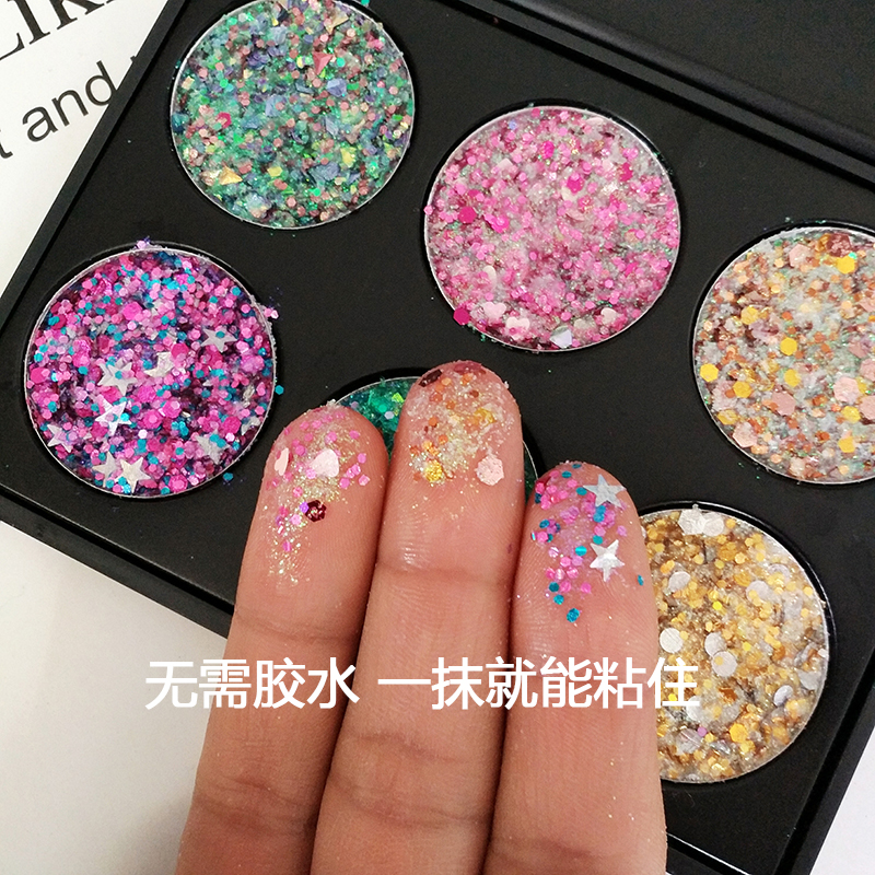 Keo-miễn phí Elf Sequins Trang Điểm Mắt Glitter Bright Powder Eyeshadow Mermaid Quy Mô Mặt Gel Cream Giai Đoạn Trẻ Trang Điểm bảng mắt colourpop sweet talk