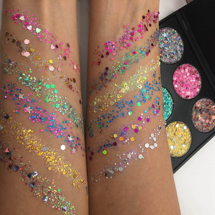 Keo-miễn phí Elf Sequins Trang Điểm Mắt Glitter Bright Powder Eyeshadow Mermaid Quy Mô Mặt Gel Cream Giai Đoạn Trẻ Trang Điểm bảng mắt colourpop sweet talk