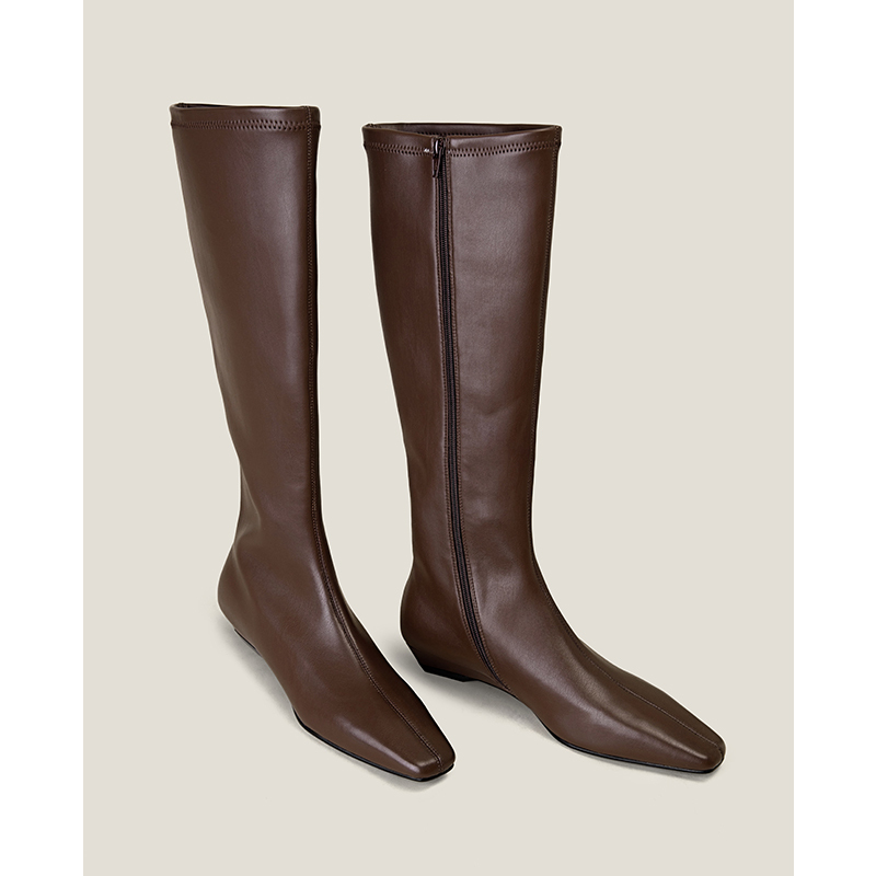 [Shoemaker Queen × Blogger's Top Pick] Elastic Leg-Slimming Boots with Chunky Heels, Over-The-Knee Long Boots
