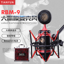 Tianyun RBM9 large diaphragm condenser microphone needs 48V for computer professional recording microphone sound card Universal