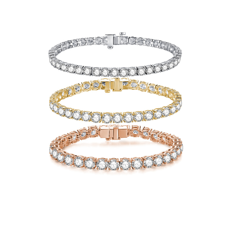 Qifan 18K Gold Lab-Grown Diamond Full Diamond Row Diamond Dazzling Tennis Bracelet for Men and Women, Simple Classic Stackable Jewelry Qifan 18K Gold Lab-Grown Diamond Full Diamond Row Diamond Dazzling Tennis Bracelet for Men and Women, Simple Classic Stackable Jewelry