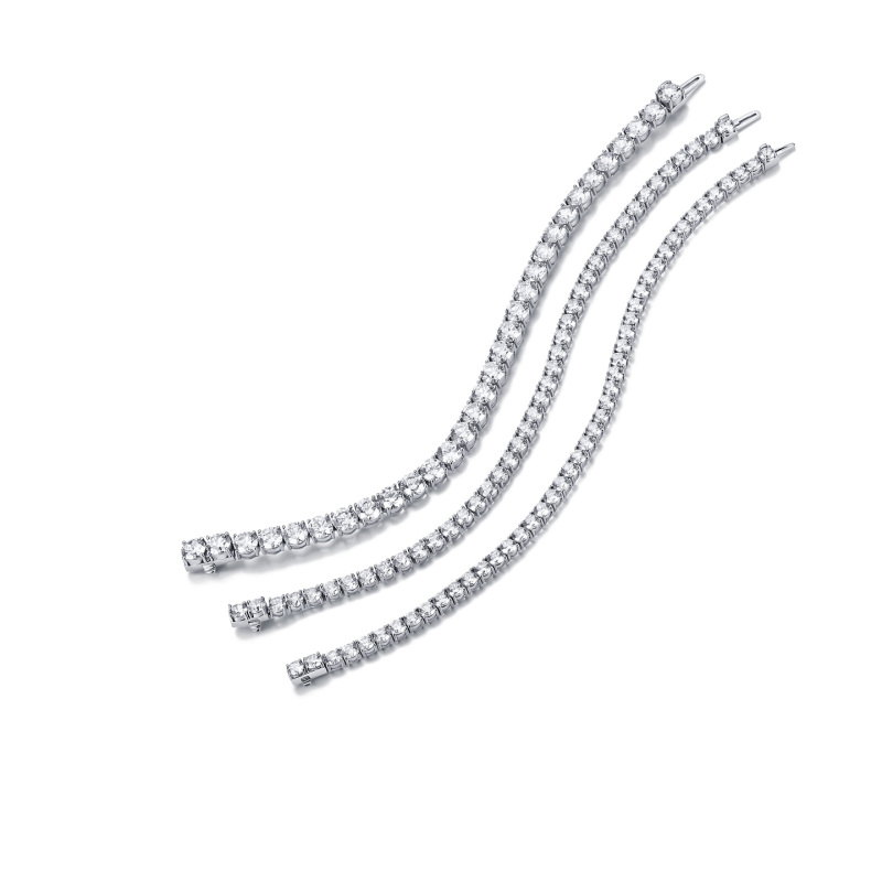 Qifan 18K Gold Lab-Grown Diamond Dazzling Full Diamond Row Tennis Bracelet for Men and Women, Simple Classic Stackable Jewelry Qifan 18K Gold Lab-Grown Diamond Dazzling Full Diamond Row Tennis Bracelet for Men and Women, Simple Classic Stackable Jewelry