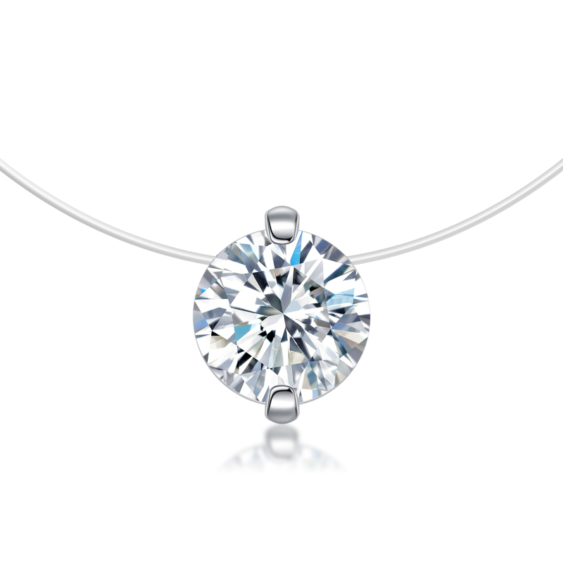 Qifan Pt950 Platinum Lab-Grown Diamond Necklace, Mermaid's Tears Style, Floating Clavicle Chain with Real Diamond Pendant Qifan Pt950 Platinum Lab-Grown Diamond Necklace, Mermaid's Tears Style, Floating Clavicle Chain with Real Diamond Pendant