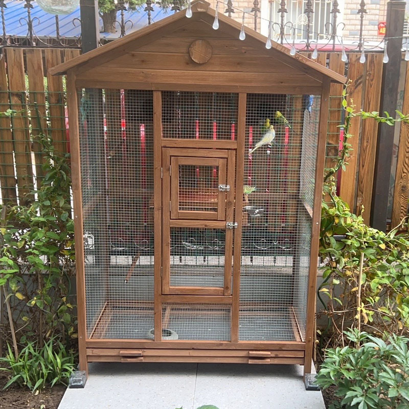 大型實木鳥籠豪華鸚鵡籠適用於繁殖用的木製牡丹鳥籠珍珠鳥大號籠子