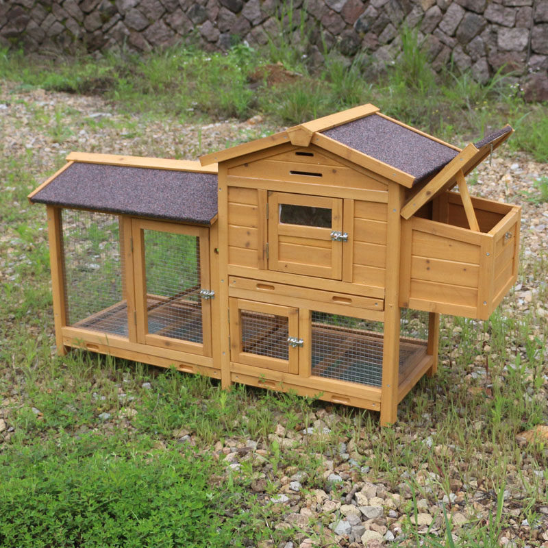 Outdoor wooden chicken coop Chicken cage Pigeon nest Small size rabbit cage Rabbit nest with tray Rabbit house Kindergarten pet cage
