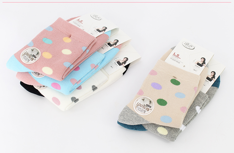 Vớ cotton Langsha nữ mùa thu và mùa đông mẫu cotton nữ vớ mùa đông dày ấm vớ dày ống dày vớ vớ cotton tất nữ Hàn Quốc bền đẹp