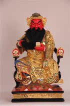  Wood carving Guan Gong statue Guan Emperor Shengjun Guan Yu Guan Er Ye Wu God of wealth Guan Gong enshrined ornaments solid wood Buddha statue customization