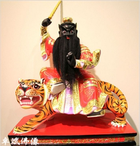 Riding a tiger Zhang Tianshi Taoist statue wood carving Zhang Daoling fragrant camphor wood statue decoration Tianshi Emperor Taiwan craft