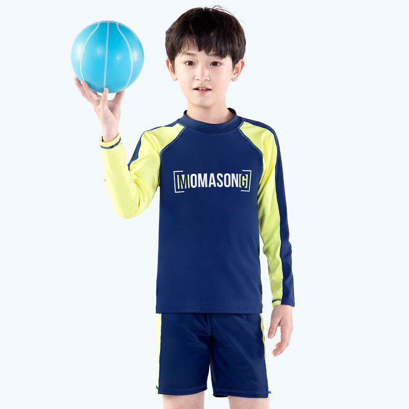 Boy Long Sleeve Sunscreen Bathing Suit 45-120 Catty Young Boy Sports Training Speed Dry School Swimming