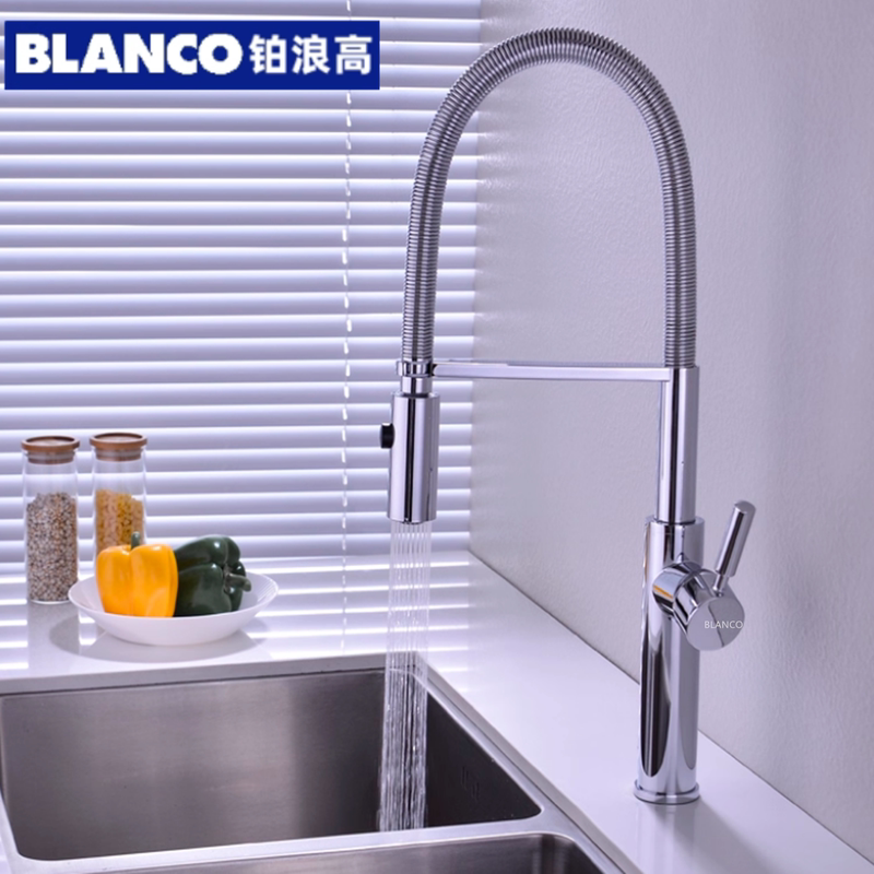 Blanco Pull-Out Kitchen Faucet Household Sink Rotating Showerhead Hot and Cold Water Faucet