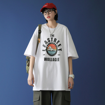 Short sleeve 2021 summer Men Fake two pieces creative printing trend half sleeve casual loose versatile bottoming round neck T-shirt