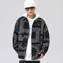 Spring and Autumn Men Leisure-Tied Black Printed Cowboy Jacket Boy Clothing Wave Simple Fashion Handy Cowboy Jean