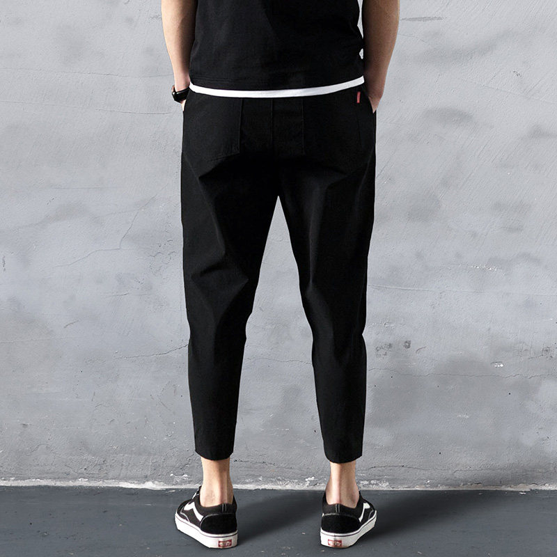 Nine-point pants men's summer thin loose sports pants Korean version of the trend of all kinds of small feet eight-point pants casual Haarlem pants