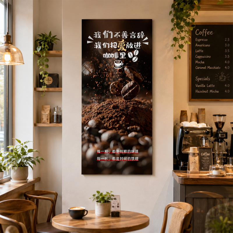 Cafe Decorative Painting, Coffee Beans, Milk Tea Shop Atmosphere, American-Style Creative Cafe Wall Art, Coffee Shop Wall Hanging Painting