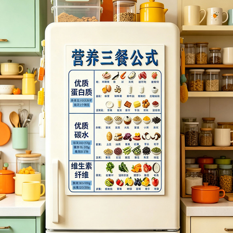 Self-Discipline Chart, Magnetic Refrigerator Stickers, Knowledge Popularization, Creative Home Decoration Paintings, Health and Sugar Control Diet Guide Stickers