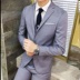 Suit phù hợp với nam giới ba mảnh kinh doanh phù hợp với chuyên nghiệp phương Tây trang trí cơ thể phù rể chú rể váy cưới nam mùa thu áo dạ nam Suit phù hợp