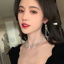 Ju Jingyi with retro rhinestone water drop earrings light luxury advanced temperament earring Net red ear decoration 2021 New