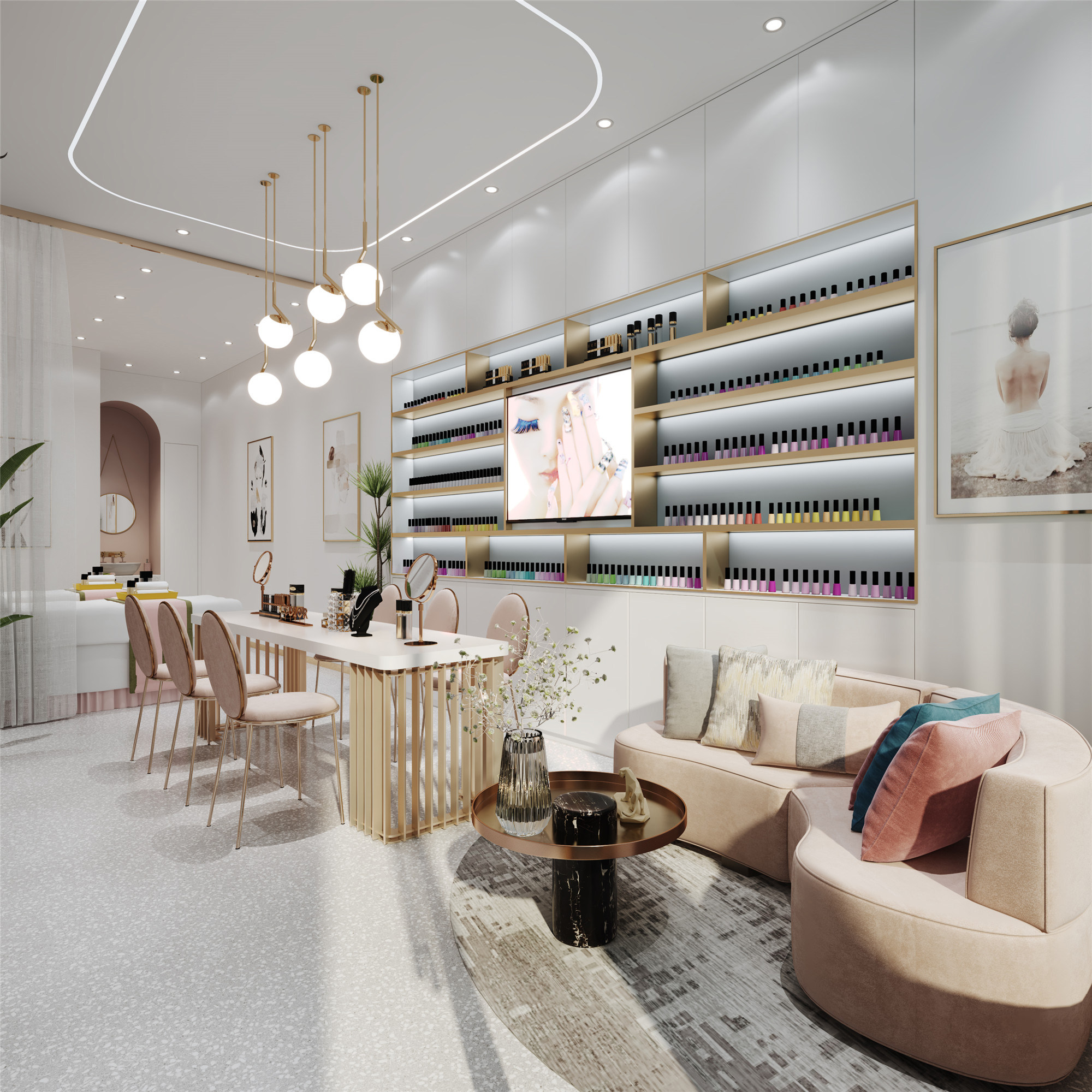 Home textile supplies store decoration jewelry store renderings Bedding decoration clothing store shopping mall counter design