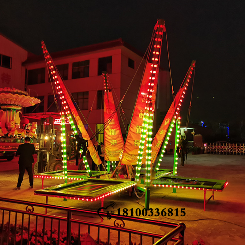 Swing-stall small business Children 4 Luminous electric hand inflatable trampoline steel frame Trampoline Trampoline Trampoline Trampoline