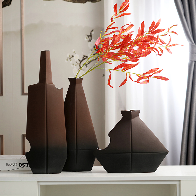 Dry ceramic vases manual furnishing articles Nordic contracted and I household adornment example room sitting room porch, flower arrangement